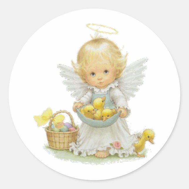 Angel Classic Round Sticker (Front)
