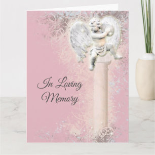 Angel condolences "in loving memory" Personalise Card