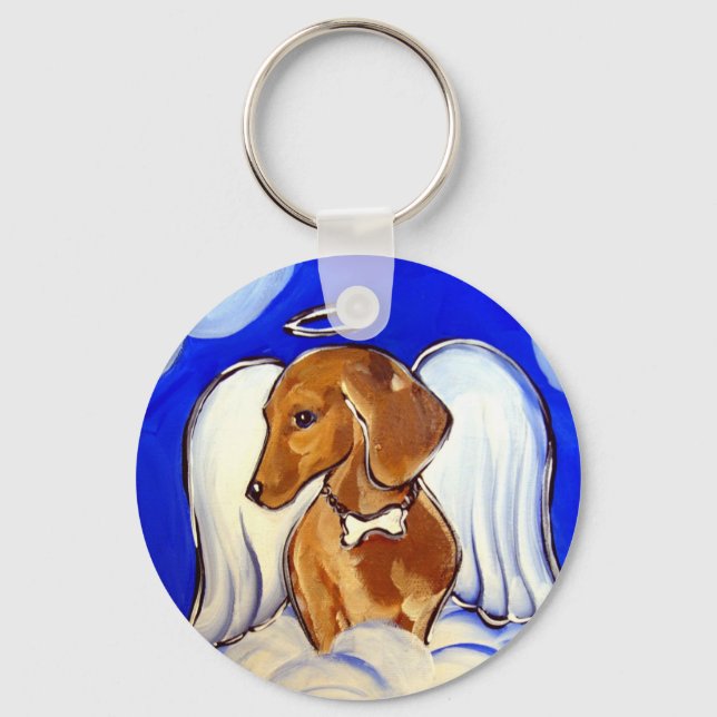 Angel Dachshund Key Ring (Front)