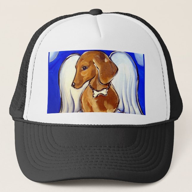Angel Dachshund Trucker Hat (Front)