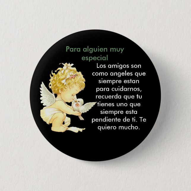 Angel de amistad 6 cm round badge (Front)