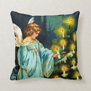 Angel Decorating Christmas Tree Cushion