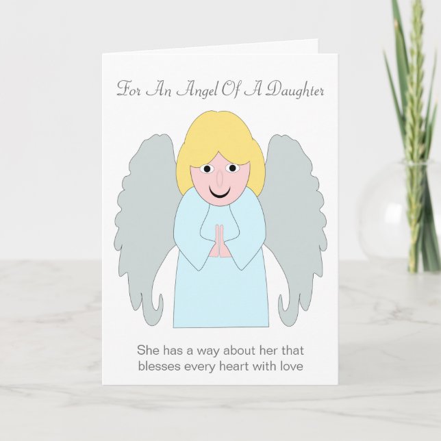 Angel Design Personalised Daughter Birthday Card (Front)