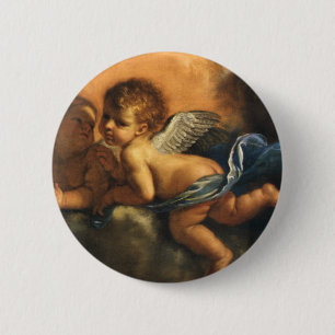 Angel detail, Patron Saints of Modena by Guercino 6 Cm Round Badge