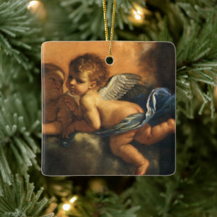 Angel detail, Patron Saints of Modena by Guercino Ceramic Ornament