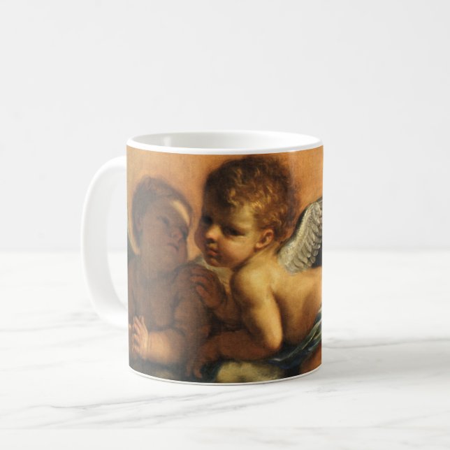 Angel detail, Patron Saints of Modena by Guercino Coffee Mug (Front Left)