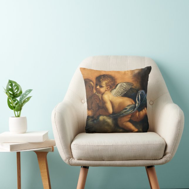 Angel detail, Patron Saints of Modena by Guercino Cushion (Chair)