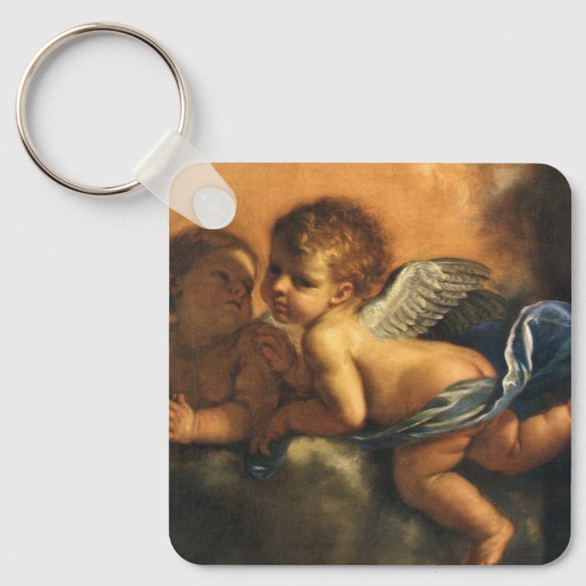 Angel detail, Patron Saints of Modena by Guercino Key Ring (Front)