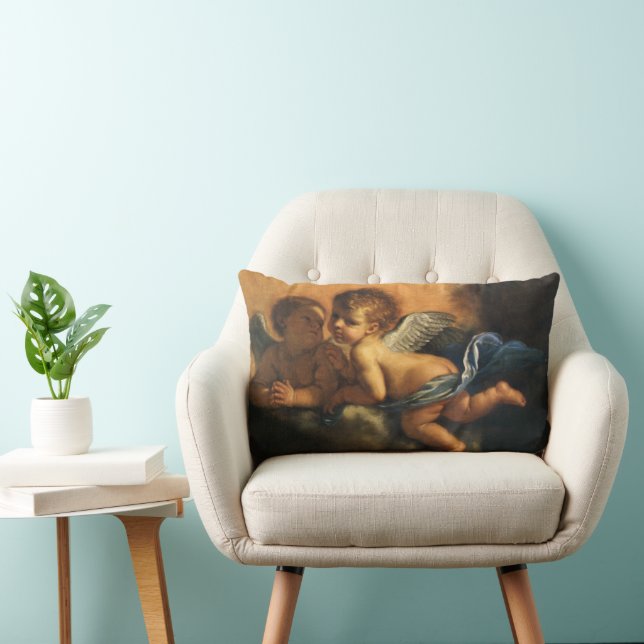 Angel detail, Patron Saints of Modena by Guercino Lumbar Cushion (Chair)