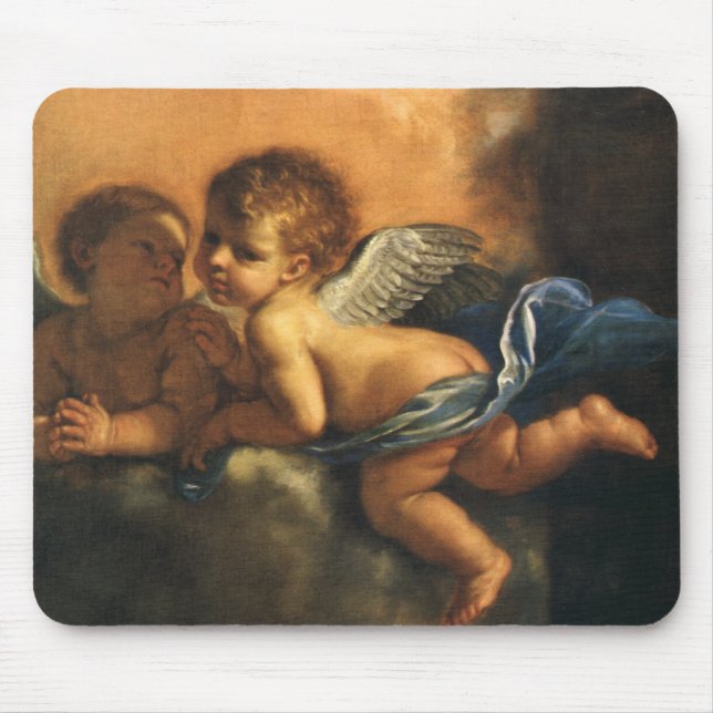 Angel detail, Patron Saints of Modena by Guercino Mouse Pad (Front)