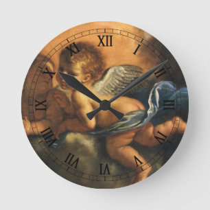 Angel detail, Patron Saints of Modena by Guercino Round Clock