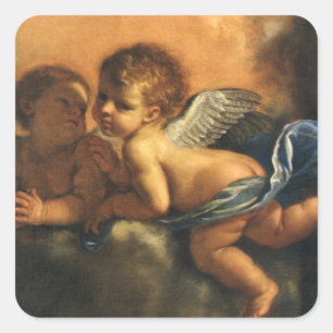 Angel detail, Patron Saints of Modena by Guercino Square Sticker