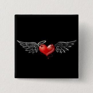 Angel devil background 15 cm square badge
