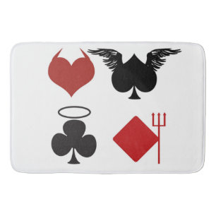 ANGEL DEVIL CARD SUITS BATH MAT