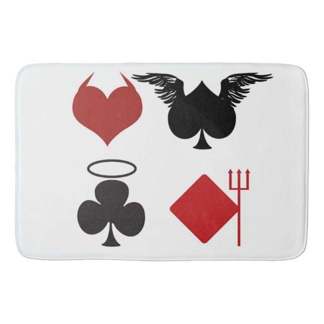 ANGEL DEVIL CARD SUITS BATH MAT (Front)