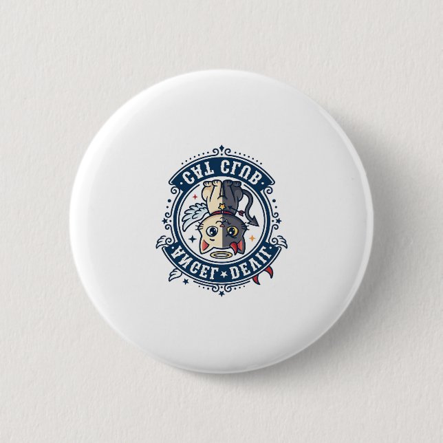 Angel Devil Cat Cat Mum Gift Idea - Angel Devil Ca 6 Cm Round Badge (Front)