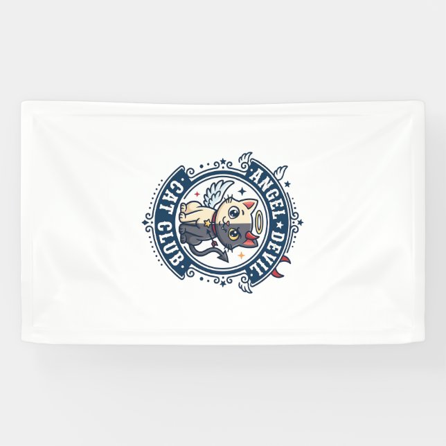 Angel Devil Cat Cat Mum Gift Idea - Angel Devil Ca Banner (Horizontal)