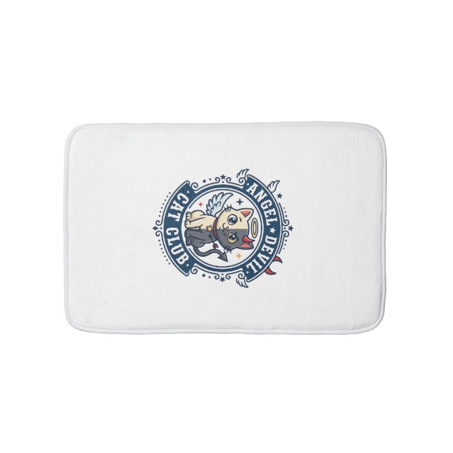 Angel Devil Cat Cat Mum Gift Idea - Angel Devil Ca Bath Mat (Front)