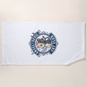 Angel Devil Cat Cat Mum Gift Idea - Angel Devil Ca Beach Towel