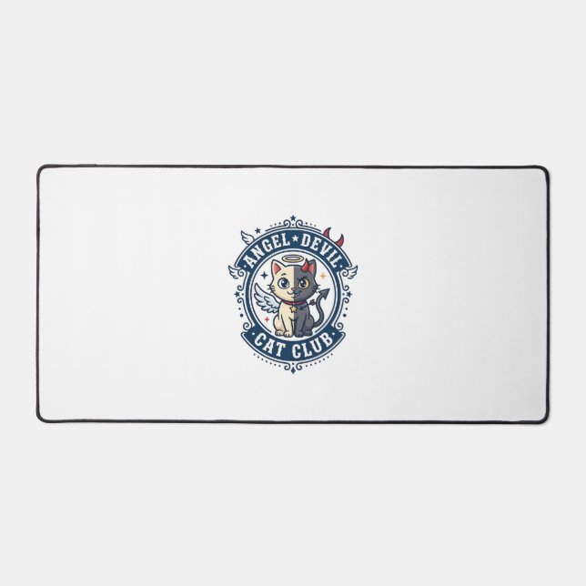 Angel Devil Cat Cat Mum Gift Idea - Angel Devil Ca Desk Mat (Front)