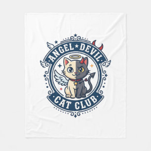 Angel Devil Cat Cat Mum Gift Idea - Angel Devil Ca Fleece Blanket