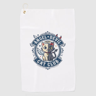 Angel Devil Cat Cat Mum Gift Idea - Angel Devil Ca Golf Towel