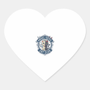 Angel Devil Cat Cat Mum Gift Idea - Angel Devil Ca Heart Sticker