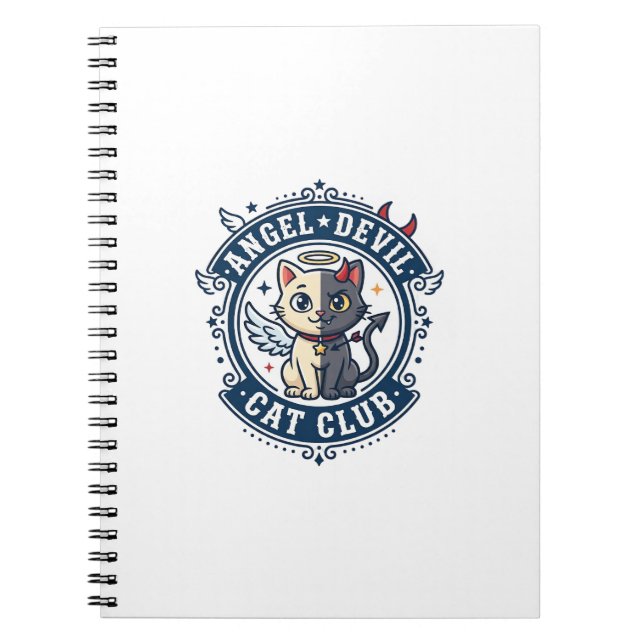 Angel Devil Cat Cat Mum Gift Idea - Angel Devil Ca Notebook (Front)