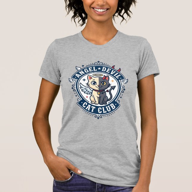 Angel Devil Cat Cat Mum Gift Idea - Angel Devil Ca T-Shirt (Front)