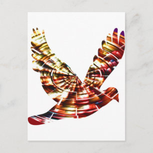 Angel Dove - Sparkling Red Cosmic Energy Postcard