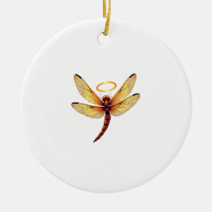 Angel Dragonfly Ceramic Ornament