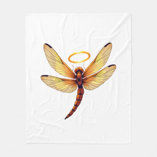 Angel Dragonfly Fleece Blanket (Front)