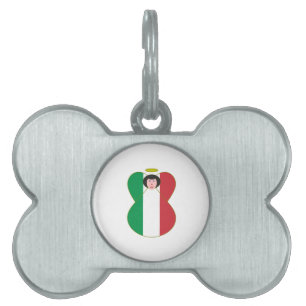 Angel Dressed In Italian Flag Pet Name Tag