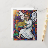Angel Eating Spaghetti art brut style