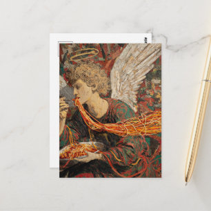 Angel Eating Spaghetti Postcard