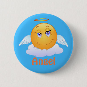 Angel Emoji Emoticon Cartoon Face 6 Cm Round Badge