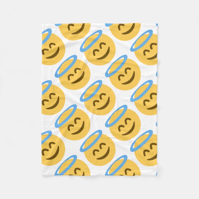 Angel Emoji Fleece Blanket (Front)