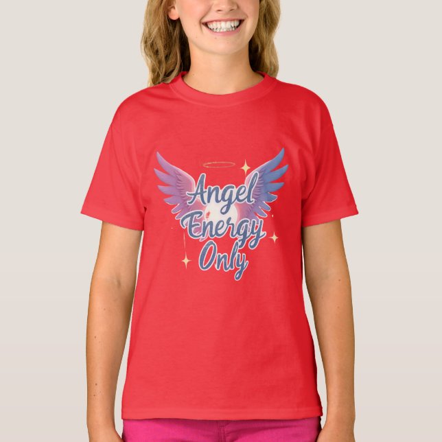 Angel Energy Only – Kawaii Aesthetic Tee (Front)