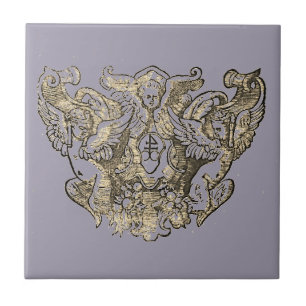 Angel Engelsputt Coat of arms Emblem baroque Ceramic Tile
