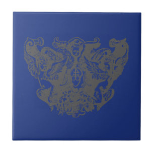 Angel Engelsputt Coat of arms Emblem baroque Ceramic Tile