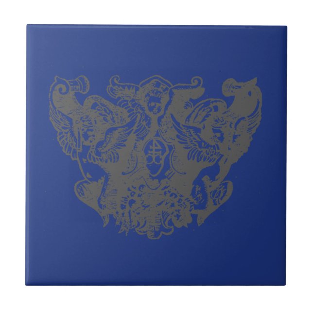 Angel Engelsputte Coat of arms Emblem baroque Ceramic Tile (Front)