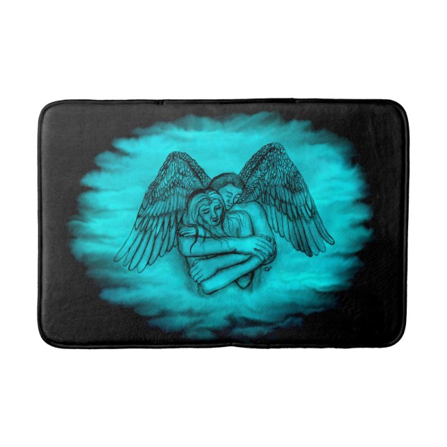 Angel Eros in Love , black and green design Bath Mat (Front)
