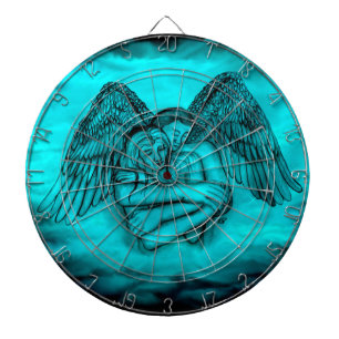 Angel Eros in Love , black and green design Dartboard
