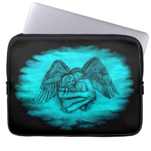 Angel Eros in Love , black and green design Laptop Sleeve