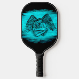 Angel Eros in Love , black and green design Pickleball Paddle