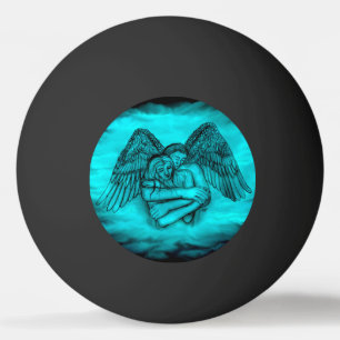 Angel Eros in Love , black and green design Ping Pong Ball
