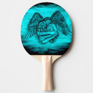 Angel Eros in Love , black and green design Ping Pong Paddle