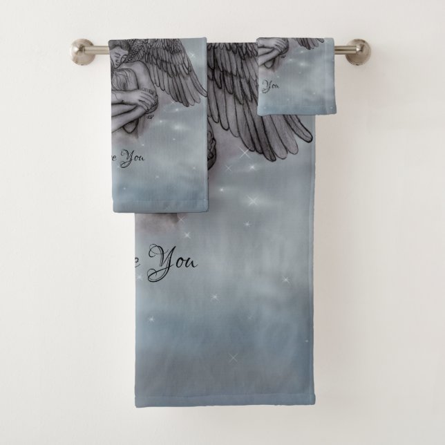 Angel Eros in Love , I Love You Bath Towel Set (Insitu)