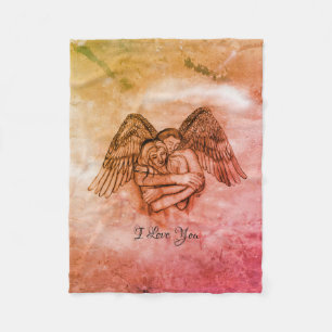Angel Eros in Love , I Love You Fleece Blanket