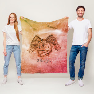 Angel Eros in Love , I Love You Fleece Blanket